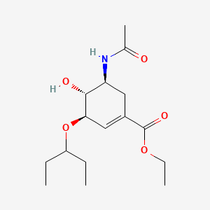 molecular formula C16H27NO5 B14888495 Ethyl (3R,4R,5S)-5-acetamido-4-hydroxy-3-(pentan-3-yloxy)cyclohex-1-ene-1-carboxylate 