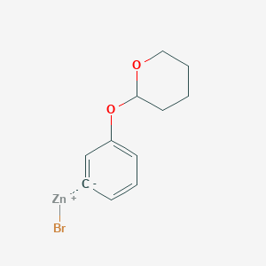 molecular formula C11H13BrO2Zn B14888519 3-(2-Tetrahydro-2H-pyranoxy)phenylZinc bromide 