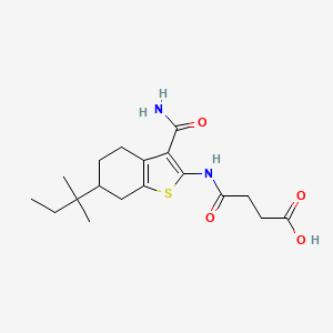 molecular formula C18H26N2O4S B14888542 4-{[3-Carbamoyl-6-(2-methylbutan-2-yl)-4,5,6,7-tetrahydro-1-benzothiophen-2-yl]amino}-4-oxobutanoic acid 