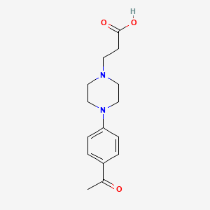 molecular formula C15H20N2O3 B14888558 4-(4-Acetylphenyl)-1-piperazinepropanoic acid CAS No. 435270-84-1