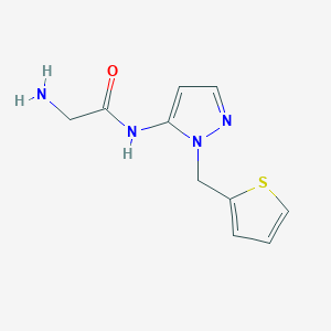 molecular formula C10H12N4OS B14888560 2-amino-N-(1-(thiophen-2-ylmethyl)-1H-pyrazol-5-yl)acetamide 