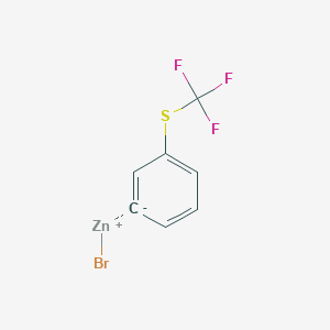 molecular formula C7H4BrF3SZn B14888609 (3-(Trifluoromethylthio)phenyl)Zinc bromide 