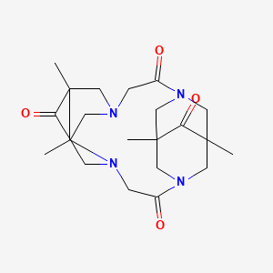 molecular formula C22H32N4O4 B14888613 1,8,10,17-Tetramethyl-3,6,12,15-tetrazapentacyclo[13.3.1.13,17.16,10.18,12]docosane-4,9,14,18-tetrone 