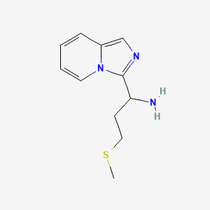 molecular formula C11H15N3S B14888624 1-(Imidazo[1,5-a]pyridin-3-yl)-3-(methylthio)propan-1-amine 