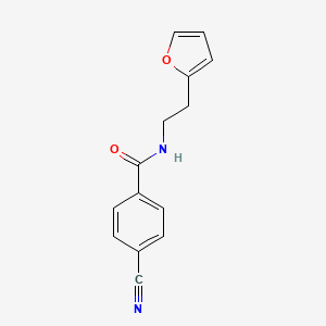 molecular formula C14H12N2O2 B14888642 4-Cyano-N-(2-(furan-2-yl)ethyl)benzamide 