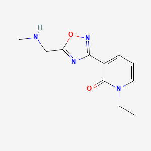molecular formula C11H14N4O2 B1488865 1-ethyl-3-(5-((methylamino)methyl)-1,2,4-oxadiazol-3-yl)pyridin-2(1H)-one CAS No. 2098082-88-1