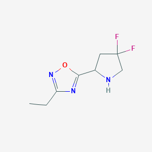 molecular formula C8H11F2N3O B1488867 5-(4,4-二氟吡咯烷-2-基)-3-乙基-1,2,4-恶二唑 CAS No. 1862049-43-1