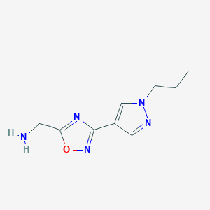 molecular formula C9H13N5O B1488868 (3-(1-propyl-1H-pyrazol-4-yl)-1,2,4-oxadiazol-5-yl)methanamine CAS No. 2098083-18-0