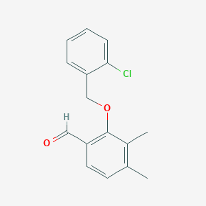 molecular formula C16H15ClO2 B14888705 2-((2-Chlorobenzyl)oxy)-3,4-dimethylbenzaldehyde 