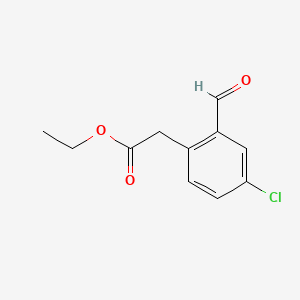 molecular formula C11H11ClO3 B14888766 Ethyl 2-(4-chloro-2-formylphenyl)acetate 