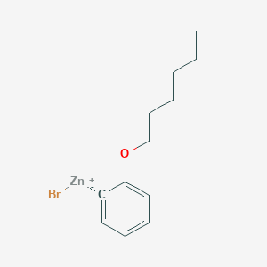 molecular formula C12H17BrOZn B14888772 2-n-HexyloxyphenylZinc bromide 