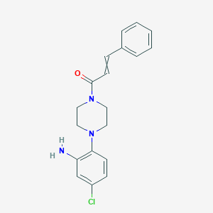 molecular formula C19H20ClN3O B14888785 1-[4-(2-Amino-4-chlorophenyl)piperazin-1-yl]-3-phenylprop-2-en-1-one 