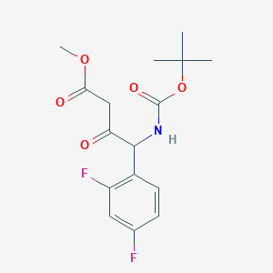 molecular formula C16H19F2NO5 B14888793 Methyl 4-((tert-butoxycarbonyl)amino)-4-(2,4-difluorophenyl)-3-oxobutanoate 