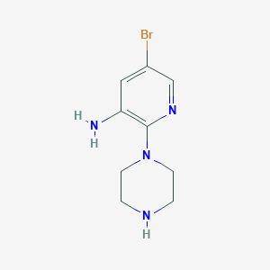 5-Bromo-2-(piperazin-1-yl)pyridin-3-amine