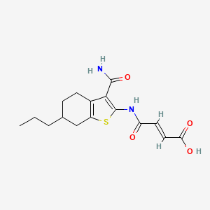 (2E)-4-[(3-carbamoyl-6-propyl-4,5,6,7-tetrahydro-1-benzothiophen-2-yl)amino]-4-oxobut-2-enoic acid