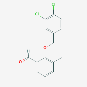 molecular formula C15H12Cl2O2 B14888918 2-((3,4-Dichlorobenzyl)oxy)-3-methylbenzaldehyde 