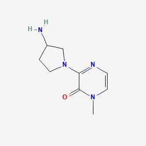 molecular formula C9H14N4O B1488892 3-(3-aminopyrrolidin-1-yl)-1-methylpyrazin-2(1H)-one CAS No. 1342764-84-4