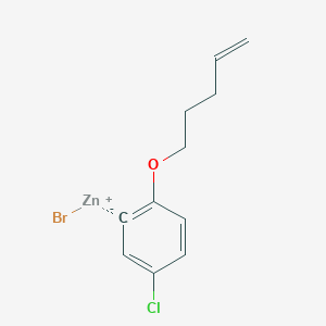 molecular formula C11H12BrClOZn B14888940 3-Chloro-6-(4-penten-1-oxy)phenylZinc bromide 