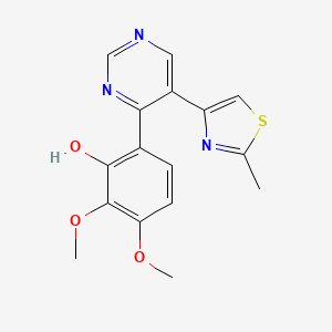 molecular formula C16H15N3O3S B14888960 2,3-Dimethoxy-6-[5-(2-methyl-thiazol-4-yl)-pyrimidin-4-yl]-phenol 