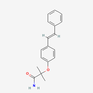 2-methyl-2-[4-[(E)-2-phenylethenyl]phenoxy]propanamide