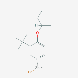 molecular formula C18H29BrOZn B14889051 (4-sec-Butyloxy-3,5-di-t-butylphenyl)Zinc bromide 