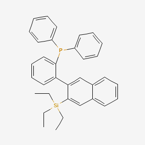 molecular formula C34H35PSi B14889057 Diphenyl(2-(3-(triethylsilyl)naphthalen-2-yl)phenyl)phosphane 