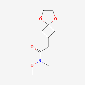 molecular formula C10H17NO4 B14889063 N-methoxy-N-methyl-2-(5,8-dioxaspiro[3.4]octan-2-yl)acetamide 