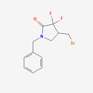 molecular formula C12H12BrF2NO B14889073 1-Benzyl-4-(bromomethyl)-3,3-difluoropyrrolidin-2-one 