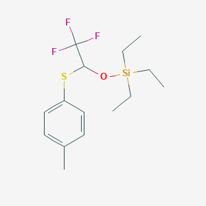 molecular formula C15H23F3OSSi B14889079 Triethyl(2,2,2-trifluoro-1-(p-tolylthio)ethoxy)silane 