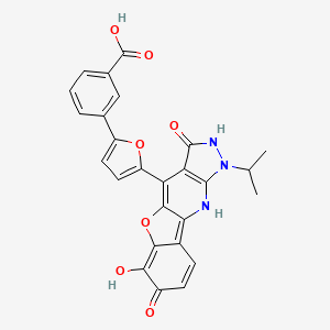 molecular formula C26H19N3O7 B14889110 3-(5-(3,6,7-Trihydroxy-1-isopropyl-1H-benzofuro[3,2-b]pyrazolo[4,3-e]pyridin-4-yl)furan-2-yl)benzoic acid 