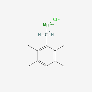 molecular formula C11H15ClMg B14889112 2,3,5,6-Tetramethylbenzylmagnesium chloride, 0.25 M in THF 