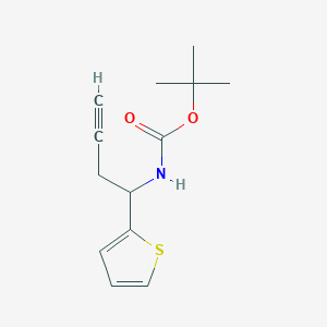 molecular formula C13H17NO2S B14889158 Tert-butyl (1-(thiophen-2-yl)but-3-yn-1-yl)carbamate 