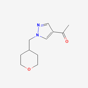 molecular formula C11H16N2O2 B1488916 1-{1-[(oxan-4-yl)methyl]-1H-pyrazol-4-yl}ethan-1-one CAS No. 1340331-84-1
