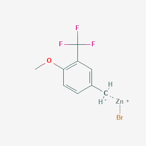 molecular formula C9H8BrF3OZn B14889160 (4-Methoxy-3-(trifluoromethyl)benZyl)Zinc bromide 