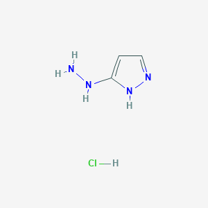 molecular formula C3H7ClN4 B14889167 3-Hydrazinyl-1H-pyrazole hydrochloride 