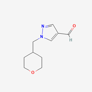 molecular formula C10H14N2O2 B1488917 1-[(oxan-4-yl)methyl]-1H-pyrazole-4-carbaldehyde CAS No. 1342492-13-0