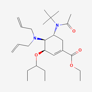 molecular formula C26H44N2O4 B14889171 Ethyl (3R,4S,5R)-5-(N-(tert-butyl)acetamido)-4-(diallylamino)-3-(pentan-3-yloxy)cyclohex-1-ene-1-carboxylate 