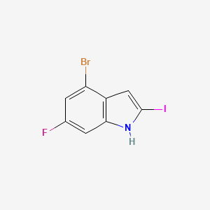 molecular formula C8H4BrFIN B14889207 4-Bromo-6-fluoro-2-iodo-1H-indole 