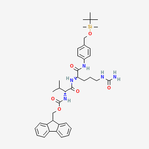 molecular formula C39H53N5O6Si B14889231 (9H-Fluoren-9-yl)methyl ((R)-1-(((S)-1-((4-(((tert-butyldimethylsilyl)oxy)methyl)phenyl)amino)-1-oxo-5-ureidopentan-2-yl)amino)-3-methyl-1-oxobutan-2-yl)carbamate 