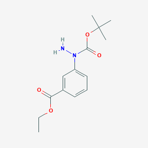 molecular formula C14H20N2O4 B14889237 tert-Butyl 1-(3-(ethoxycarbonyl)phenyl)hydrazine-1-carboxylate 