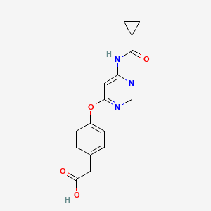 2-(4-((6-(Cyclopropanecarboxamido)pyrimidin-4-yl)oxy)phenyl)acetic acid