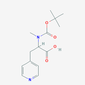 molecular formula C14H20N2O4 B14889290 2-((Tert-butoxycarbonyl)(methyl)amino)-3-(pyridin-4-yl)propanoic acid 