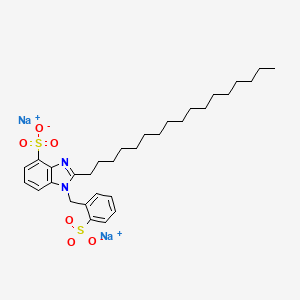 molecular formula C31H44N2Na2O6S2 B14889344 Disodium 2-peptadecyl-1-[(sulphonatophenyl)methyl]-1H-benzimidazolesulphonate 