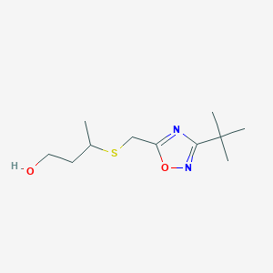 3-(((3-(Tert-butyl)-1,2,4-oxadiazol-5-yl)methyl)thio)butan-1-ol