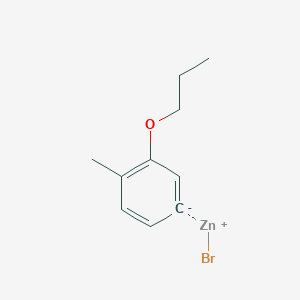 molecular formula C10H13BrOZn B14889359 (4-Methyl-3-n-propyloxyphenyl)Zinc bromide 