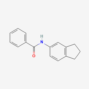 molecular formula C16H15NO B14889370 N-(2,3-dihydro-1H-inden-5-yl)benzamide 