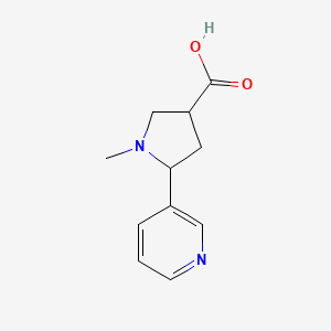 molecular formula C11H14N2O2 B14889440 1-Methyl-5-(pyridin-3-yl)pyrrolidine-3-carboxylic acid 