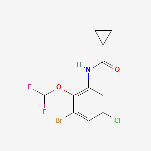 molecular formula C11H9BrClF2NO2 B14889443 n-(3-Bromo-5-chloro-2-(difluoromethoxy)phenyl)cyclopropanecarboxamide 