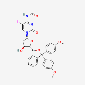 N-[1-[(2R,4S,5R)-5-[[bis(4-methoxyphenyl)-phenylmethoxy]methyl]-4-hydroxyoxolan-2-yl]-5-iodo-2-oxopyrimidin-4-yl]acetamide