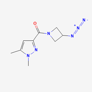 molecular formula C9H12N6O B1488950 (3-azidoazetidin-1-yl)(1,5-dimethyl-1H-pyrazol-3-yl)methanone CAS No. 2098034-53-6